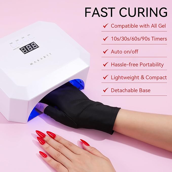 Makartt UV Nail Lamp, LED Light for Gel Polish 36W Nails Curing Dryer with 4 Timer Setting Display Auto Sensor, Professional Flash Cure Lamp for Salon & Home