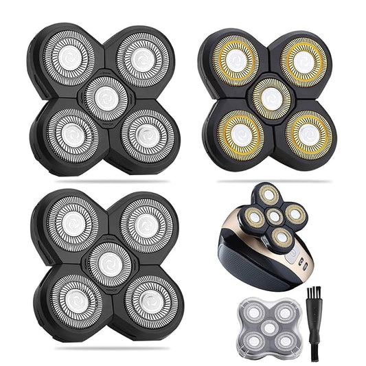 3 Pcs 5 Blades Universal Shaver Heads for Freebird FREEDOM FREEBIRD and Other Brands Head Shaver