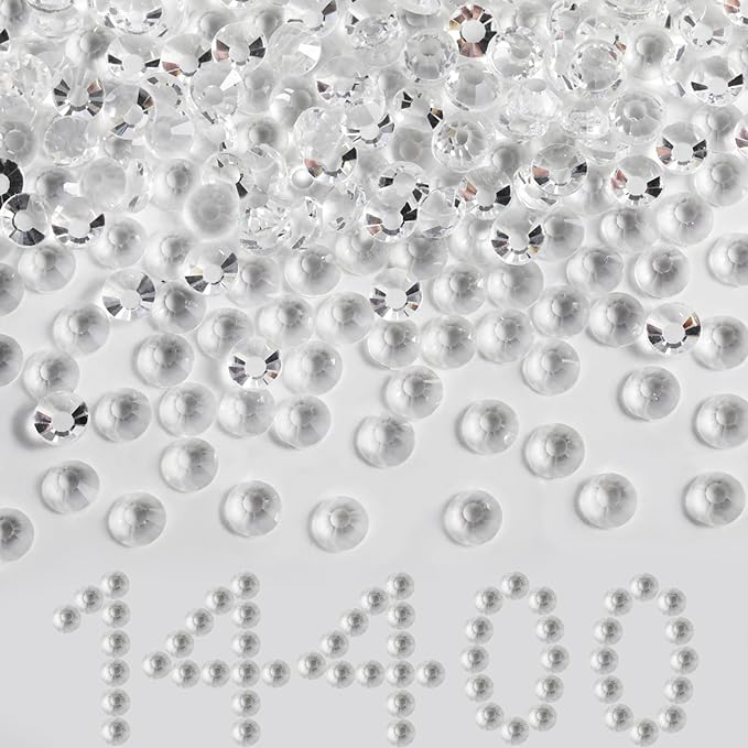 Beadsland Flatback Rhinestones Bulk,14400PCS Crystal Rhinestones for Nails Crafts Clothes DIY Decoration, Transparent, SS20, 4.6-4.8mm
