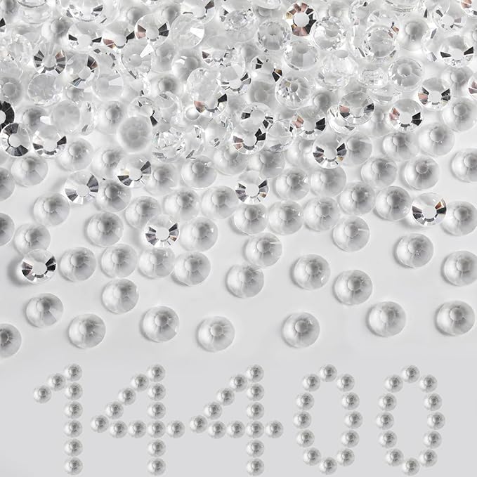 Beadsland Flatback Rhinestones Bulk,14400pcs Crystal Rhinestones for Nails Crafts Clothes DIY Decoration, Transparent, SS16, 3.8-4.0mm