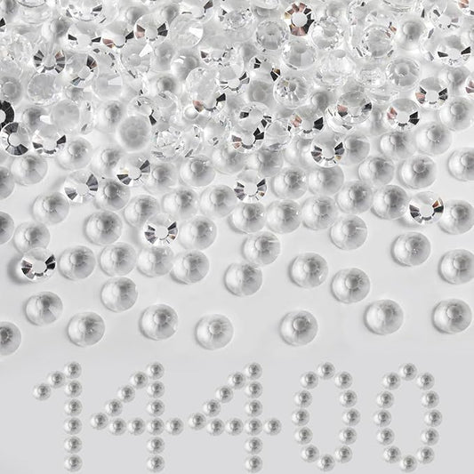Beadsland Flatback Rhinestones Bulk,14400pcs Crystal Rhinestones for Nails Crafts Clothes DIY Decoration, Transparent, SS16, 3.8-4.0mm
