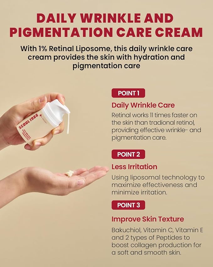 KSECRET SEOUL 1988 Cream : Retinal Liposome 1% + Fermented Rice, 50ml/1.69fl.oz.