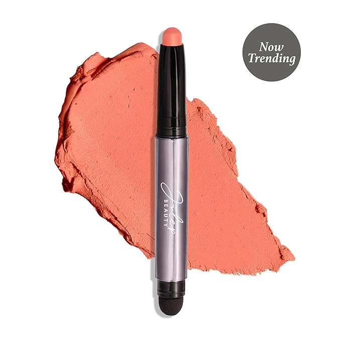 Julep Eyeshadow 101 Crème-to-Powder Waterproof Eyeshadow Stick Duo – Long-Lasting, Crease-Proof, Easy Apply with Built-in Smudger - Papaya Matte & Tigers Eye Shimmer