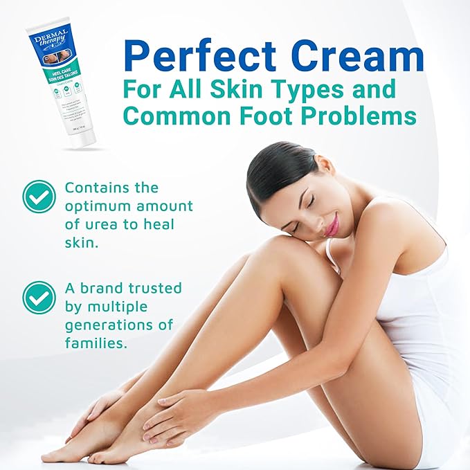 Dermal Therapy - Heel Care Cream, Foot Cream for Dry Cracked Heels, Intense Foot Moisturizer with Urea and AHA, Foot Lotion with Non-Greasy Formula, 300g