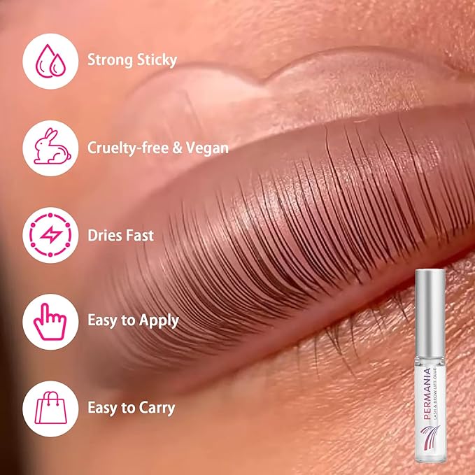 PERMANIA Lash Lift Kit, Lash Perm Kit, Fast Eyelash Lifting 5 Minutes DIY at Home with Strong Glue Disposable Sachet Lash Lifting Kit Last 6 Weeks (30pcs）