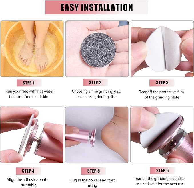 Replacement Sandpaper Discs Set 2 Box(120 pcs - 60 Fine Grit and 60 Coarse Grit) 1.7'' x 1.7'' for Electric Foot File Adjustable Speed Callus Remover Tool Sandpaper Pad Disks