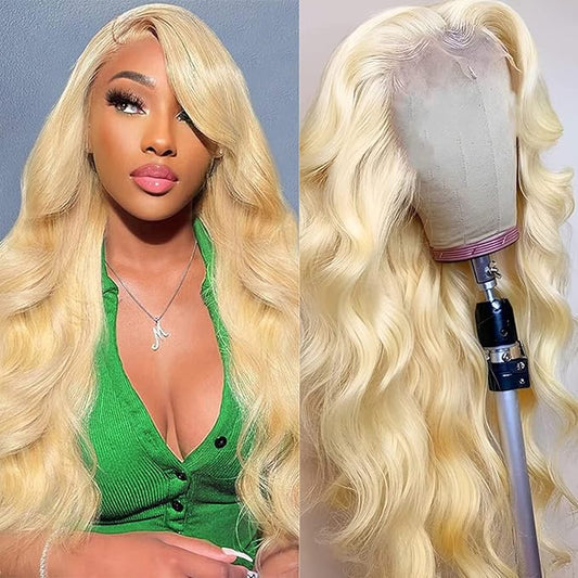613 13x6 Lace Front Wig Human Hair Body Wave Blonde Wig Human Hair 613 HD Lace Frontal Wig Blonde Lace Front Wigs Human Hair 200% Density 26inch