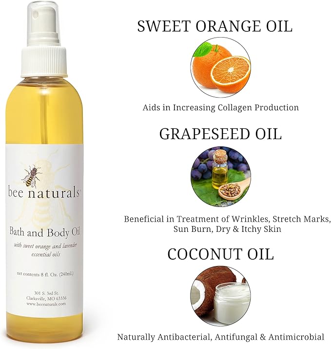 Bee Naturals, Bath & Body Oil, 8 fl oz