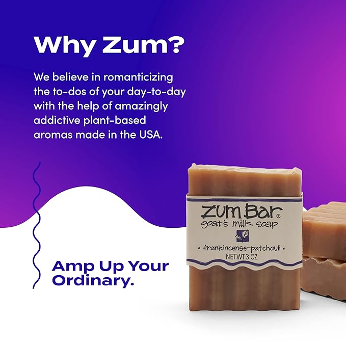 Zum Bar Goat's Milk Soap - Sweet Blends - Amber, Frankincense & Myrrh, Almond - 3 oz (3 Pack)