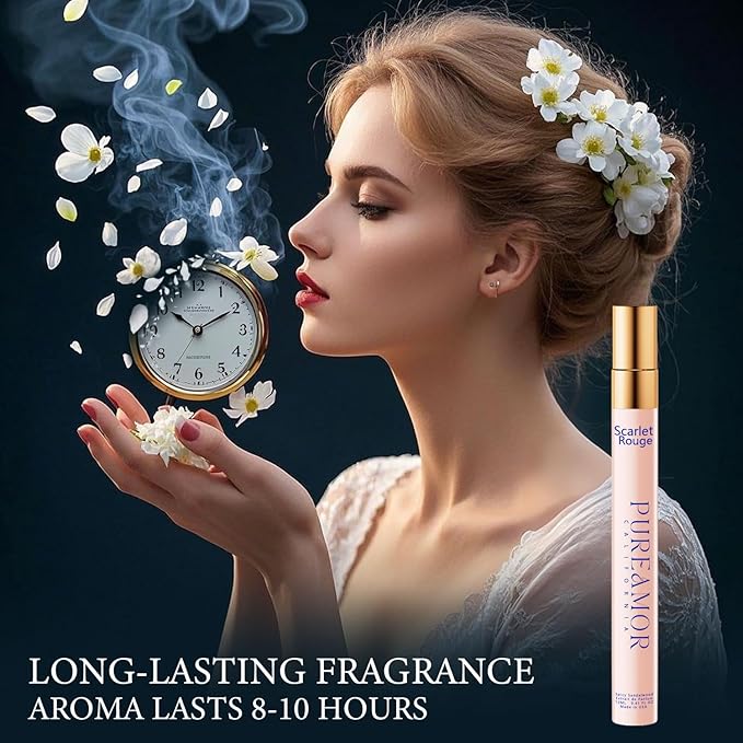 Pheromones Perfumes for Women, Saffron Amber Perfume, Long Lasting Eau De Parfum Cologne, Enhanced Scents Pheromone Cologne for Men&Women, 0.41 fl. Travel Size Perfumes Spray (Scarlet Rouge)