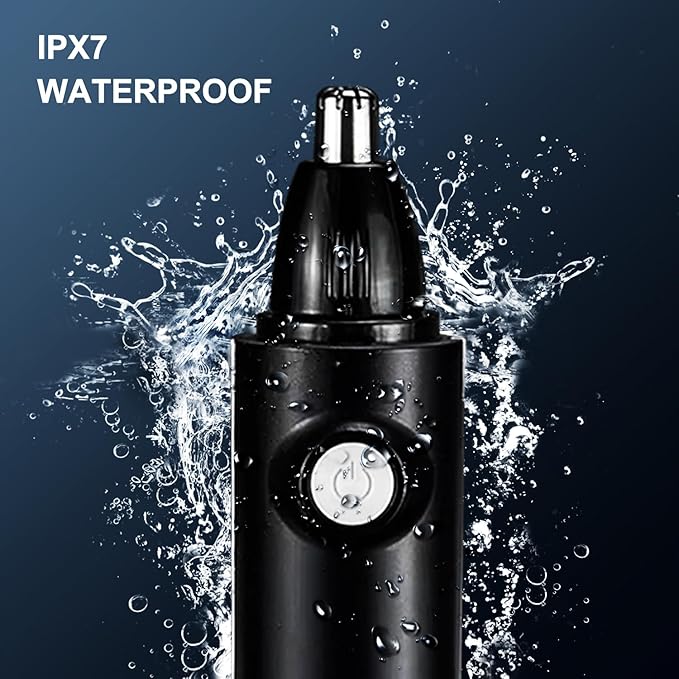 Nose Trimmer for Men & Women, Professional Eyebrow & Facial Hair Remover, IPX7 Waterproof, USB Rechargeable, Easy Cleaning, All-in-ONE