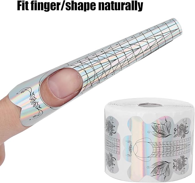 300pcs Nail Extension Sticker - Thicken Self Adhesive Nail Art Extension Sticker Nail Form Nail Art Form Nail Extension Form Beautiful Pattern Nail Gel Forms for Women