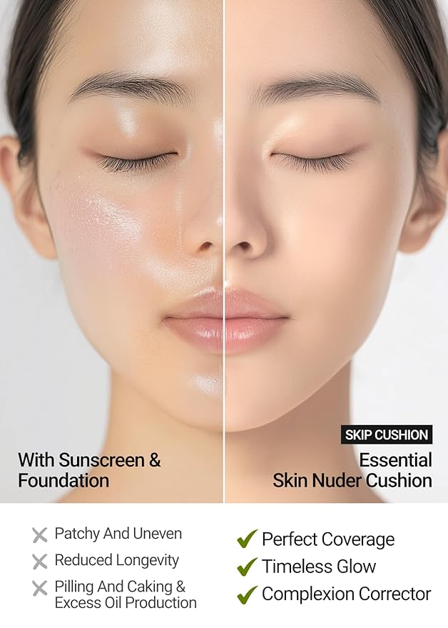 [JUNGSAEMMOOL OFFICIAL] Essential Skin Nuder Cushion (Medium) | Refill not Included | Foundation Makeup | Natural Finish | Buildable Coverage | Korean Makeup Artist Brand | Cream Foundation
