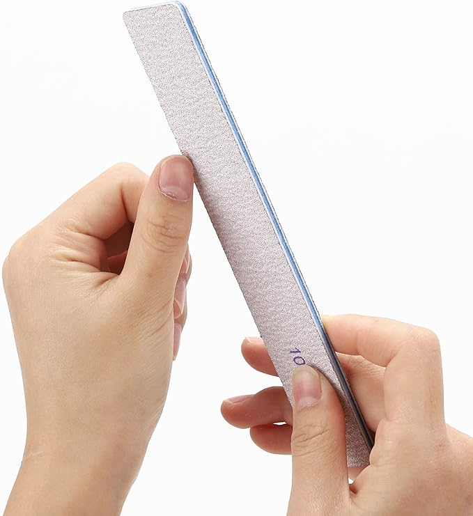 50 Pieces Rectangle Nail Files 100/100 Grit, Reusable Nail Buffers Double Sided Emery Boards Fingernail Files for Acrylic Nails and Natural Nails