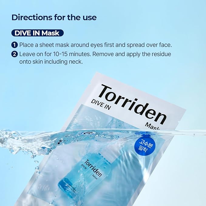 Torriden Special Mask Set (15 sheets) | DIVE IN Hyaluronic Acid Mask (5 sheets) + CELLMAZING Vita C Mask (5 sheets) + CELLMAZING Collagen Firming Gel Mask (5 sheets) | Korean Face Mask