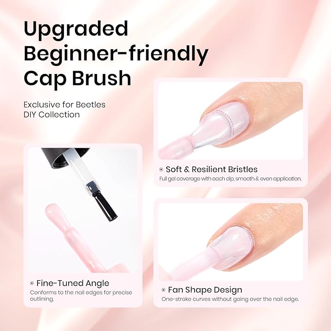 Beetles Gel Nail Polish Gift Set, Beetles X DIY Nail Songs of Ballet Nail Trend Set Pearl nail polish with Nail Charm Ribbon Bow Pearls French Stickers DIY Collection home Salon Gift for Women