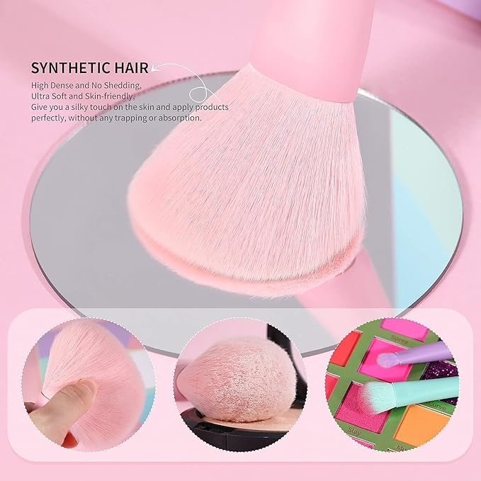 Docolor 17Pcs Colorful Makeup Brushes Set + 48Colors BOOM Eeyshadow Palette Ultra Pigmented Matte Shimmer Metallic Natural Blendable Cream Powder Long Lasting Waterproof Make Up Eye Shadow Palettes