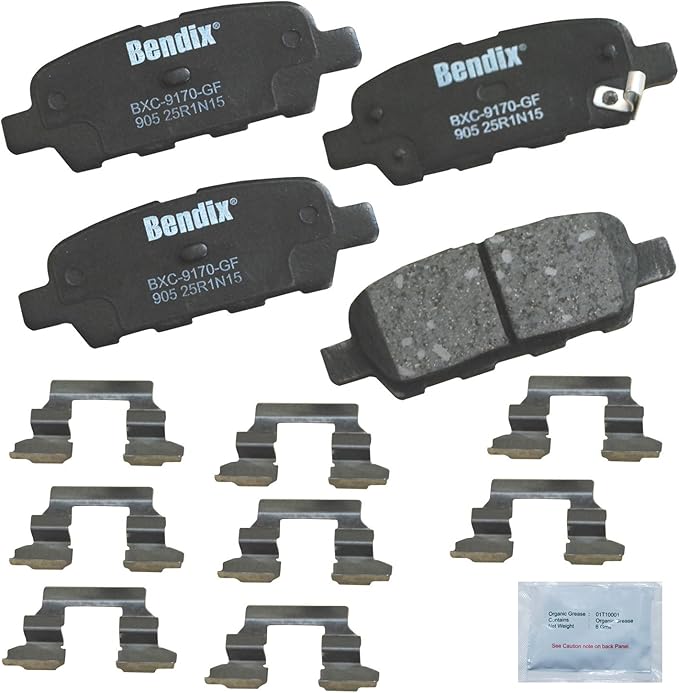 Bendix Priority1 CFC905 Ceramic Rear Brake Pads for INFINITI FX35,FX37,FX45,G35,M35,M37,M45,M56,Nissan 350Z,Altima,Juke,LEAF,Maxima,Murano,Qashqai,Quest,Rogue Sport,X-Trail,Renault Koleos