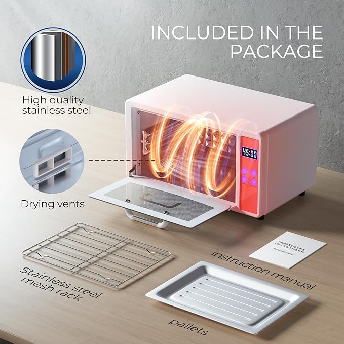 UV Light Nail Tool Cleaning Machine - Dry Heat Cabinet UV Light Cleaner, Manicure Tool Cleaner Cabinet, Barber Salon Tools, 6L 110V 160W White