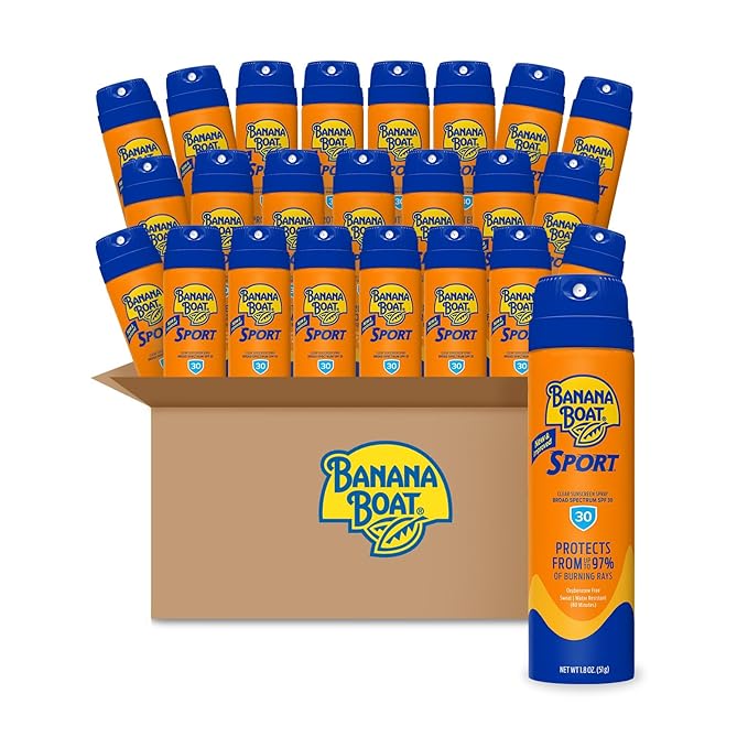 Banana Boat Sport Ultra Spray Sunscreen SPF 30, 1.8oz | Travel Size Sunscreen Spray SPF 30, Mini Sunblock, 1.8oz (Pack of 24)
