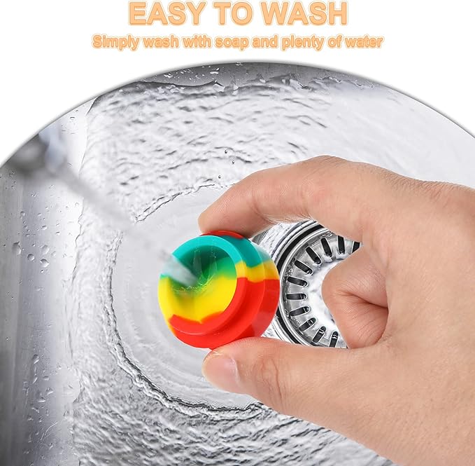 Outus 50 Pcs 5 ml Silicone Wax Containers Non-stick Silicone Wax Containers Multi Use Storage Jars Oil Concentrate Bottles for Home Kitchen Travel, Assorted Colors