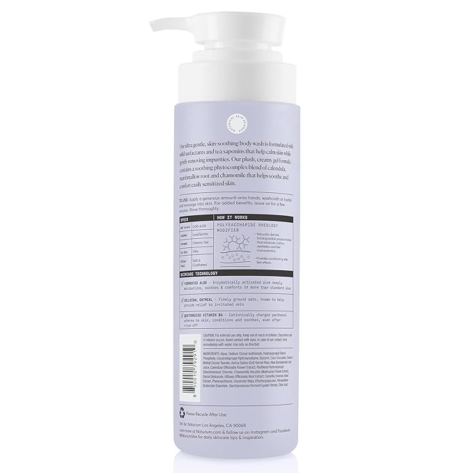 Naturium The Soother Sensitive Skin Body Wash, Gentle Skin-Soothing Formula, 16.9 oz