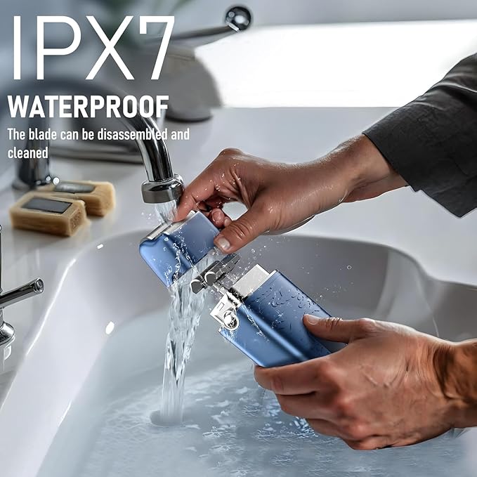 Foil Shavers for Men, Upgraded Blades Electric Razor with 3 Adjustable Speeds, Type-C Rechargeable, IPX7 Waterproof, Electric Shavers for Men Face Use Travel Home(Blue)