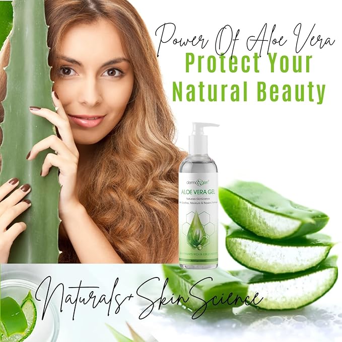 Aloe Vera Gel With Witch Hazel + Vitamin C + Vitamin E - Skin Soothes, Moisture And Repair Formula, Nutrients Rich And Cold Pressed 8.5 Fl Oz/ 250 Ml