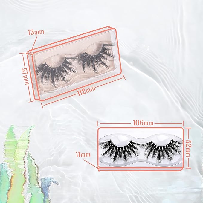 FARRED Wholesale 25mm Faux Mink Lashes, 50 Pairs 10 Styles, Bulk Long Dramatic 6D Fake Eyelashes Strip Volume Lashes, Synthetic False Eyelashes