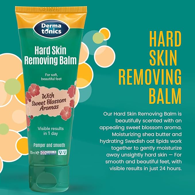 Hard Skin & Callus Removing Balm w/Sakura Blossom Aromas & 10% Urea - Skin Care for Feet, Hands & Elbows – Moisturizing & Repairing Formula for Dry & Cracked Skin - 2.37 fl oz Tube