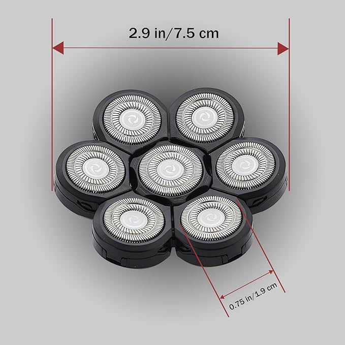 7 Head Shaver Replacement Heads，Head shavers for many brands bald men replacement blades，Shaver Blade Heads Replacement for Electric Razor for Men (3 Pack)