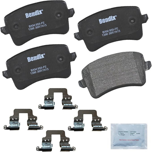 Bendix Priority1 CFM1386 Semi-Metallic Rear Brake Pads for Select Models Audi A4, A4 allroad, Quattro, A5, A5 Q5, S4, S5, SQ5
