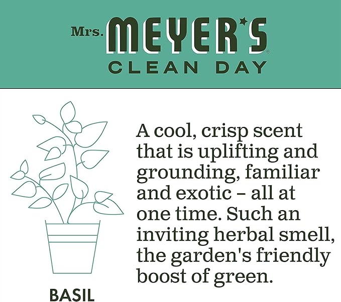 MRS. MEYER'S CLEAN DAY Basil Hand Soap and Refill Variety Pack, 12.5 oz & 33 oz. (Pack of 2)