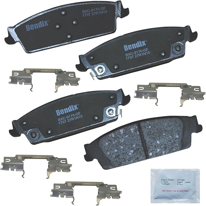 Bendix Priority1 CFC1707 Ceramic Rear Brake Pads for Select Models Cadillac Escalade,Escalade ESV,Chevrolet Cheyenne,Silverado 1500,1500 LD,Suburban,Tahoe,GMC Sierra,Sierra Limited,Yukon,Yukon XL