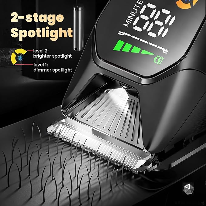ENSSU Hair Clippers for Men Professional, Rechargeable Hair Trimmer Cordless Barber Clippers with 50mm Blade, Large LED Display, 180-Minutes Runtime for Home Hair Cutting