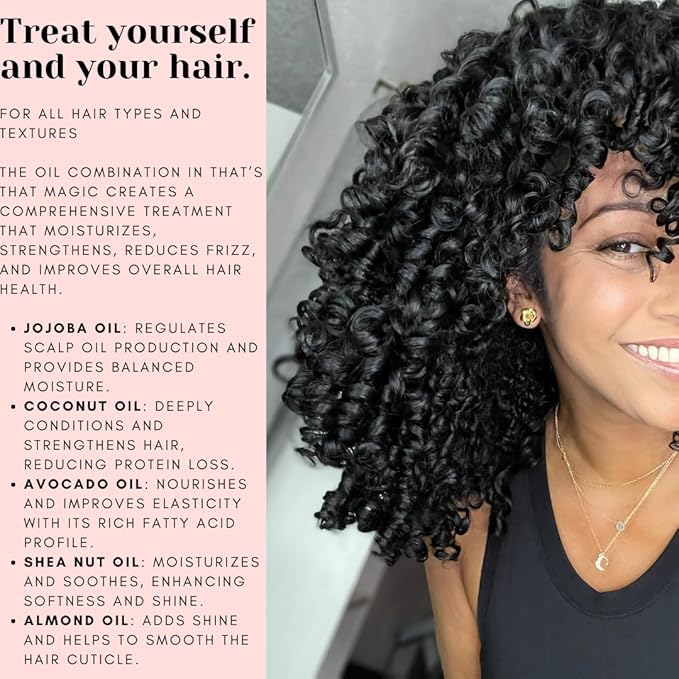 That's That Magic Hair and Body Oil - Tropically-Scented, Non-Greasy, Moisturizing, Hydrating, and Nourishing Glow. Sensitive Skin Safe, Clean Beauty