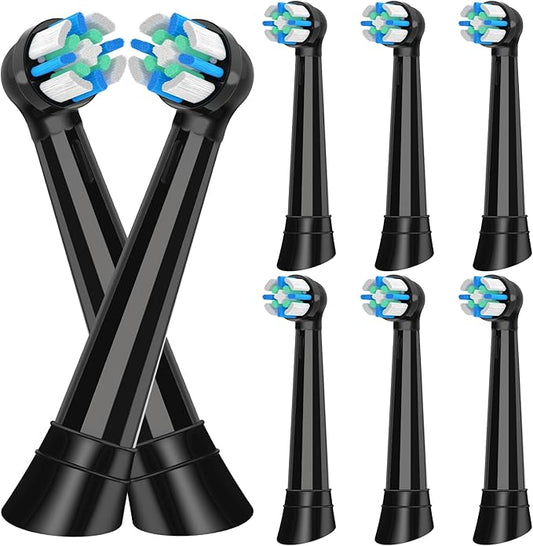 8 Pack IO Replacement Heads Compatible with Oral B IO, for Oral B IO 2/3/4/5/6/7/8/9/10 Series Electric Toothbrushes, Medium Softness for Protect Teeth and Gums, Black