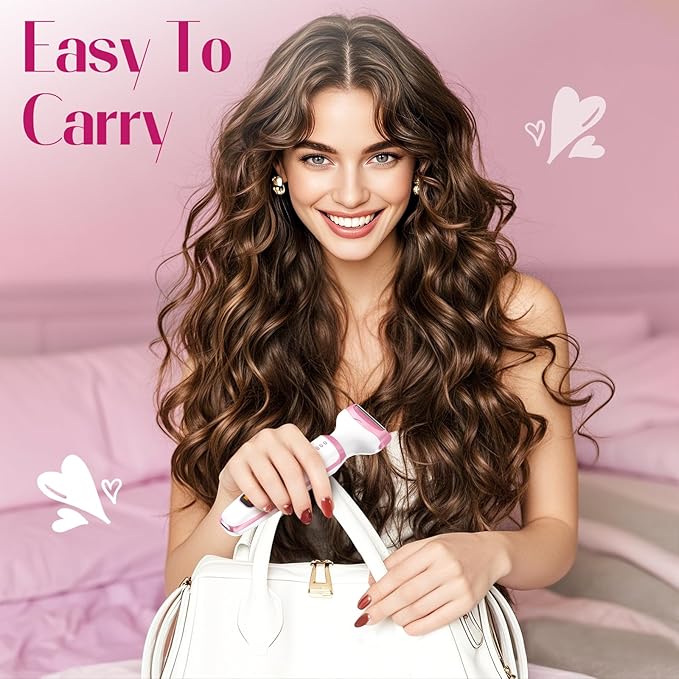 Electric Razors for Women Legs, 5 in1 Electric Shaver for Women, Bikini Trimmer with LED Display, Rechargeble Facial and Body Hair Remover for Face Nose Eyebrow Arms Armpit Legs Pubic Area (Pink)