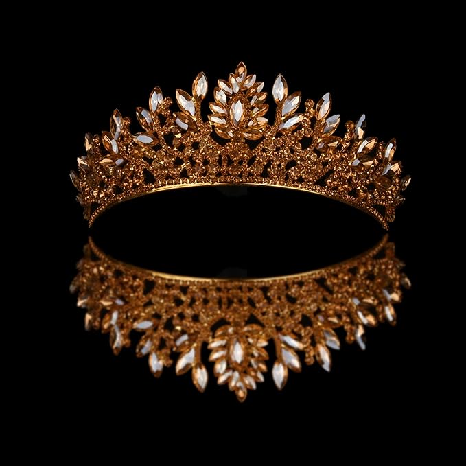 LIMELIA Women's Tiara for Henna Wedding Party|Glitter Hair Accessories for Bridal Birthday Pageant Prom Halloween Cos-play Christmas Party|Danver-Honey