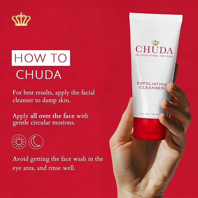 CHUDA Exfoliating Cleanser - Hydrating and Deep Cleansing Face Exfoliator with Remedea Compound, 150ml Made in USA, Anti Aging Face Wash for Women and Men, Daily Face Cleansers for All Skin Types