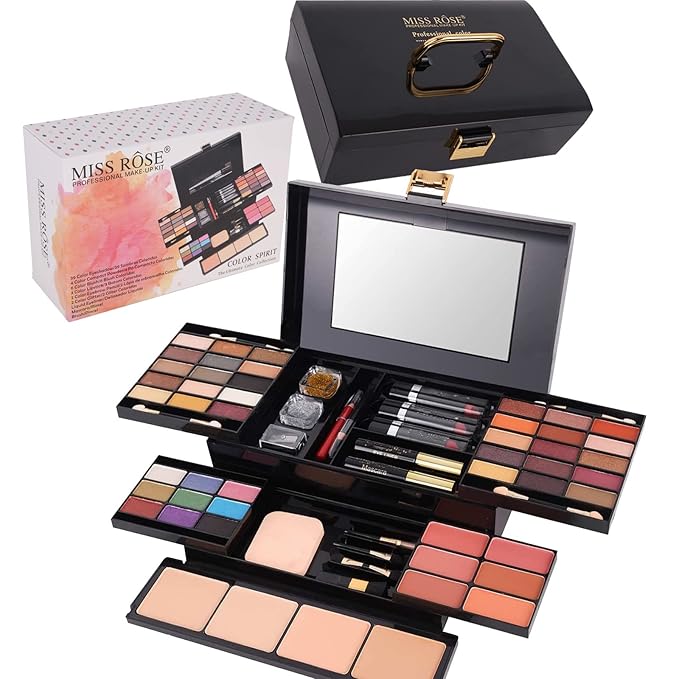 58 colors Professional Makeup Kit for Women, All In One Full Makeup Gift Set for Women Girls Beginner with Eye Shadow Blush, Lipstick, Compact Powder, Mascara, Eyeliner, Lip Liner, Eyebrow Pencil,