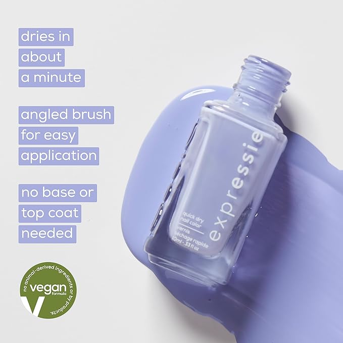 essie Expressie Nail Polish, Quick Dry Blue Nail Polish, Vegan, Bring The Beat, 0.33 Fl Oz