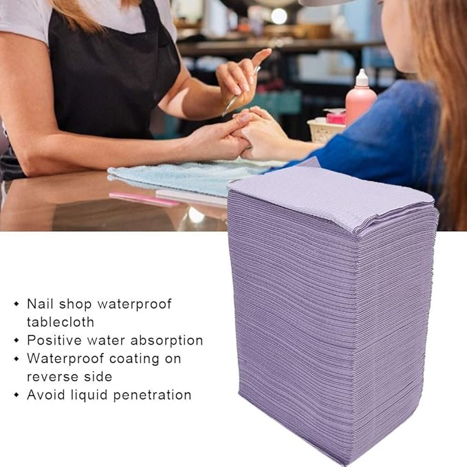 Disposable Manicure Pad, 125Pcs Nail Tablecloths Salon Manicure Tool Set Nail Art Table Mat Rest Holder Waterproof Manicure Practice Anti-Dirty Table Pad