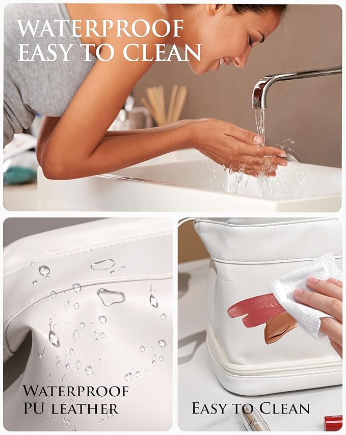 Gifts for Granddaughter from Grandma-Large Makeup Bag, Personalized Double Layer Cosmetic Bag with Makeup Brush Organizer, Toiletry Bag Graduation Gift-12 13 14 15 16 Years Old Girl Gifts