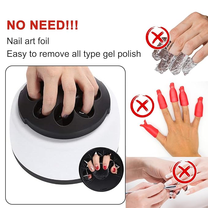 36W Nail Polish Remover Machine, Electric Nail Steamer, Portable Steam Off Nail Gel Polish Remover, Gel UV Nails Steamer Heater Cleaner Machine for Beauty Salon Home Use