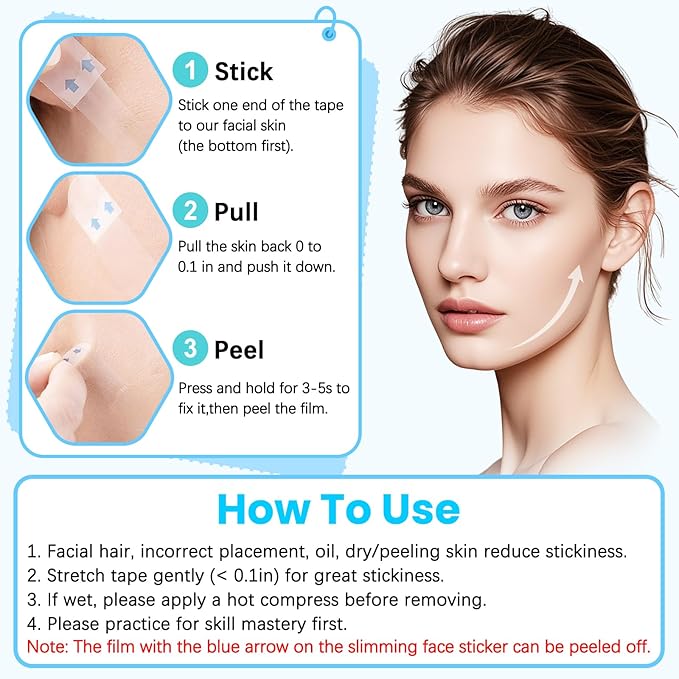 Face Tape Lifting Face Lift Tape Under Makeup,Neck Lifting Tape Invisible Face Lifter Tape for Sagging Skin, Instant Facelift Tape for Face Skin Tape for Jowls Eyes(1 Count (Pack of 200))