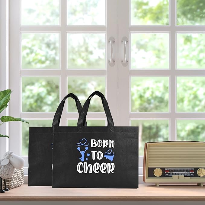 Olgaa 48 PCS Cheerleader Gifts: 24 PCS Cheer Bags & 24 Black Cheer Keychains
