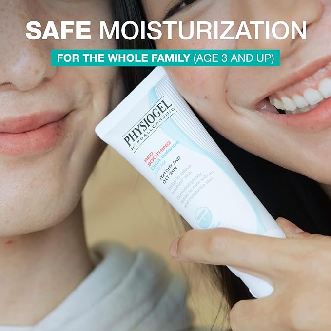 Physiogel Red Soothing CICA Moisturizer Cream, Korean skin care, Soothes Irritation & Redness while Controlling Sebum, Cica, PEA, Niacinamide, Panthenol