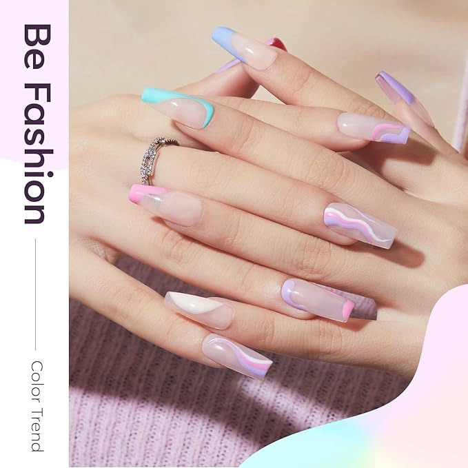 modelones Spring Gel Nail Polish, 6 Colors Pastel Nude Pink Purple Blue Yellow Green Shades Pale Macaron Colors Easter Nail Art Gel Design for Nail Lovers Gift Salon DIY