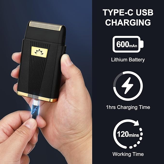 Foil Bald Shavers for Men, Powerful Motor Electric Razor, Head Shavers, Men's Foil Beard Trimmer, Cordless Rechargeable LED Display